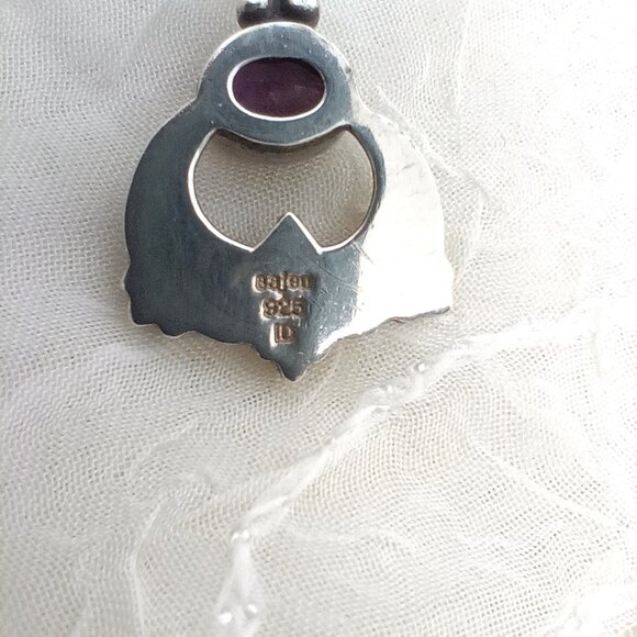 Vintage Sajen Sterling 925 Sterling Silver handmade pendant with oval amethyst. - Picture 3 of 3